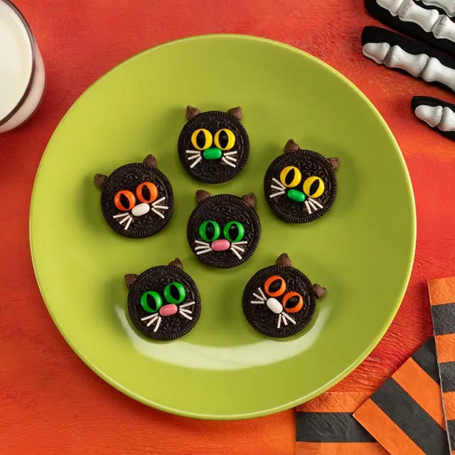 Galletas de Gatito Negro para fiesta de Halloween