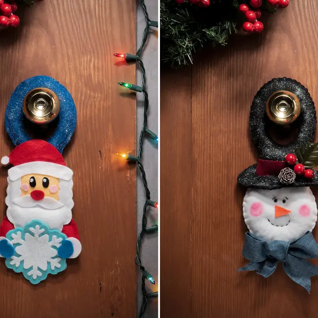 suéter Si Espectador Cómo hacer colgantes navideños de fieltro para poner en la puerta