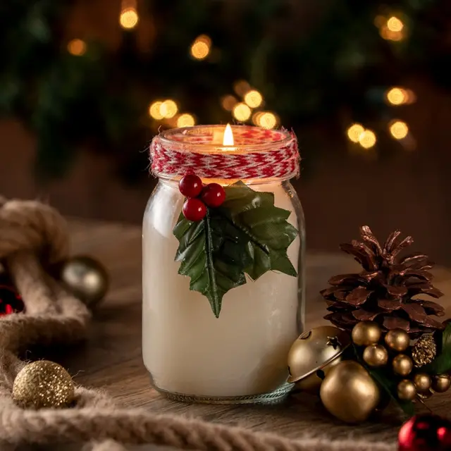Cómo hacer una vela aromática en frasco para Navidad